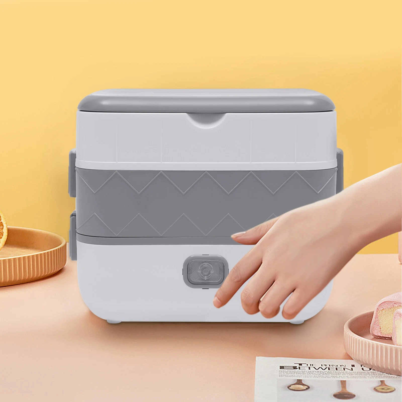 2 Layer Electric Lunch Box Food Warmer Heater Rice Cooker Travel Portable 110V