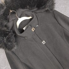 Calvin Klein Womens Black Wool Blend Hooded F...