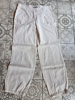 LEINENhose Stoffhose Sommerhose BAGGY Damen weiß Gr.42 VERA MODA