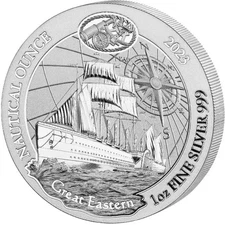 2023 1oz Rwanda Nautical Ounce - Great Eastern .999 Silver Coin BU