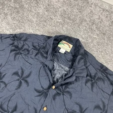 Paradise Found Hawaiian Shirt Mens Extra Large Rayon Palm Trees Camp Collar VTG