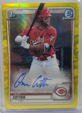 2020 Bowman Chrome Quin Cotton 1st Auto Yellow #57/75 CPA-QC | Cincinnati Reds