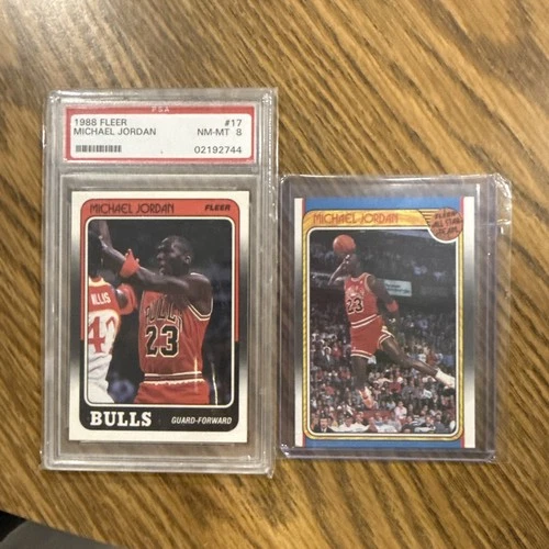 1988-89 Fleer Michael Jordan PSA 8 And 88-89 All Star Card