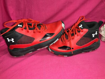 Under Armour Youth Boy's Lockdown 5 Basketball Shoes Black/Red Size:3Y