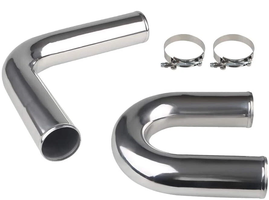 Universal 3" 76mm Turbo Intercooler Alluminio Piping DIY Intercooler Pipe Kit BK - Immagine 3 di 4