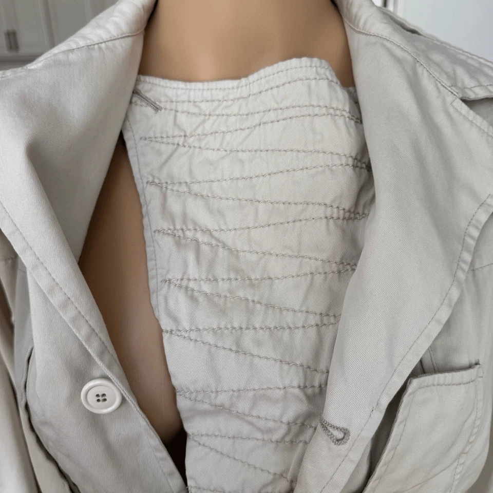 Balenciaga Paris Chaqueta Algodón Beige Doble Cierre Talla 38 o S Foto 4 de 4