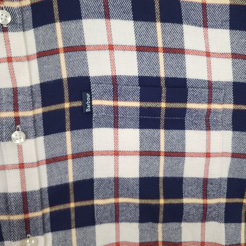 Barbour Shirt Mens Large Flannel Long Sleeve Plaid Button Down Tailored Fit - Picture 3 of 11