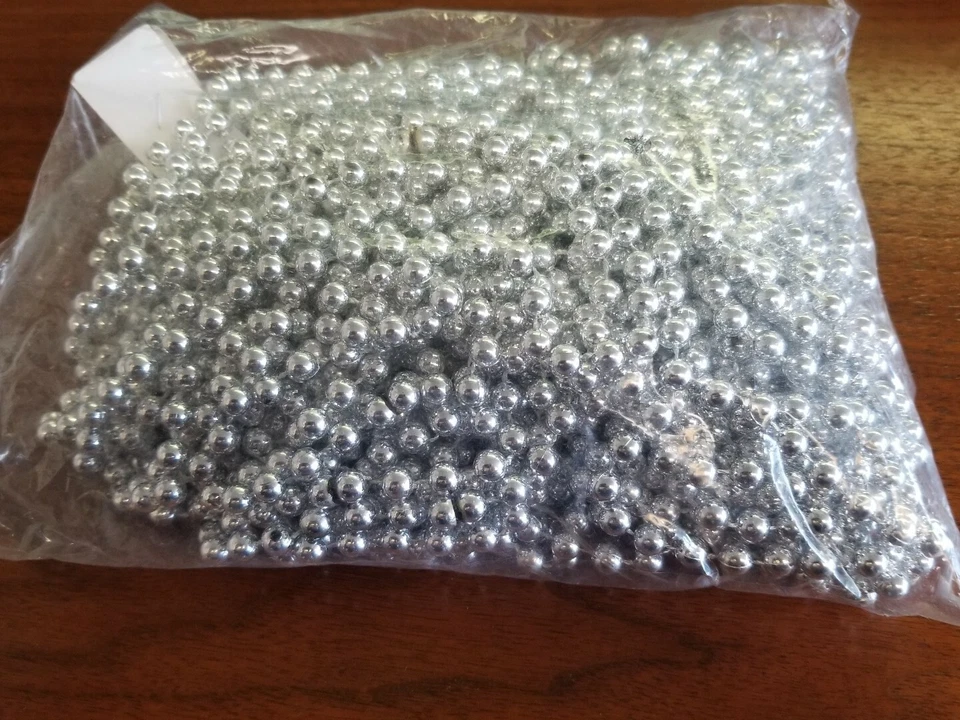 (25 БУСИН) СЕРЕБРО 33 «МЕТАЛЛИЧЕСКИЙ ПРАЗДНИЧНЫЙ ВЕЧЕРИНКИ БИСЕР НОВЫЙ ГОД КАНУН/МАРДИ ГРА - Изображение 2 из 2