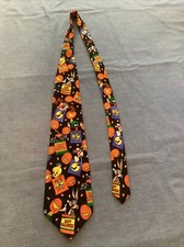 Vintage 1995 Looney Tunes Mania Halloween Tie- 100 Silk - Cartoon Characters