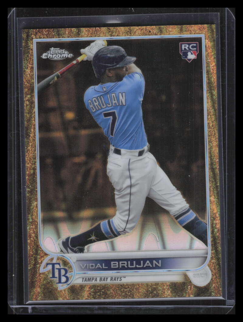 2022 Topps Gilded Chrome Gold Etch RayWave Refractor Vidal Brujan Rookie 9/25