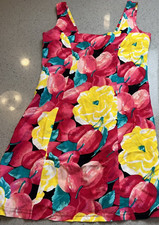 VTG BCBG PARIS 80'S CHERRY & FLORAL DRESS SZ P S/M