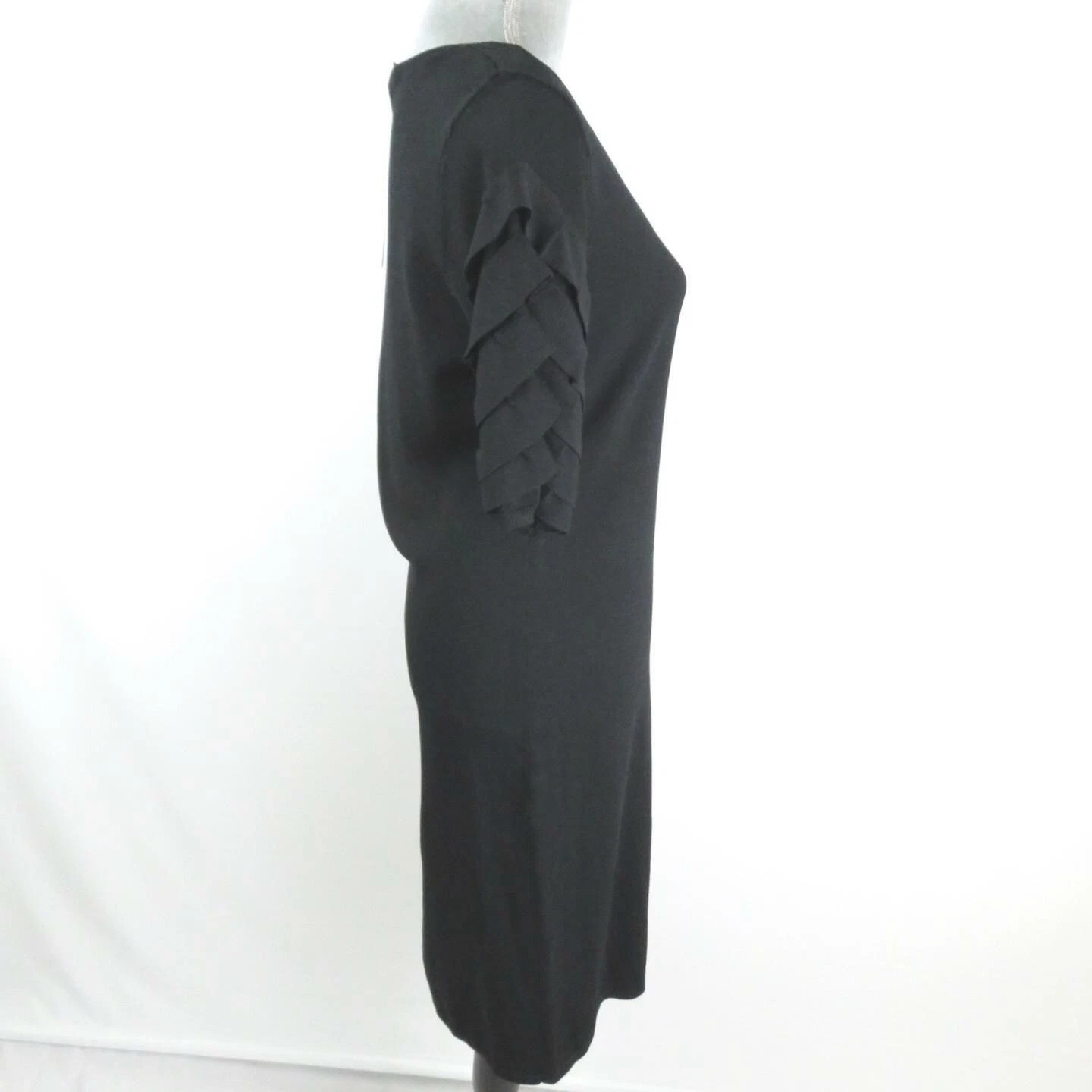 VETEMENTS Abito Adrienne Vittadini nero taglia M maglione maglia maniche svolazzanti ret $138