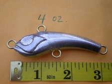25 PCS. CURVY SHAD JIG/CASTING FISHING LURE BAIT, 4 OZ. WITH 4 EYELETS UNPAINTED