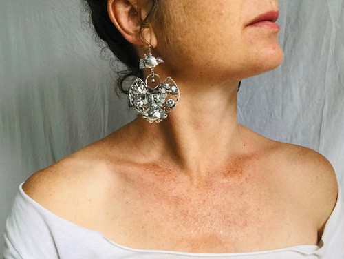 Taxco Filigree Earrings. Sterling Silver. Mexico. Frida Kahlo. 2131 - Picture 4 of 8