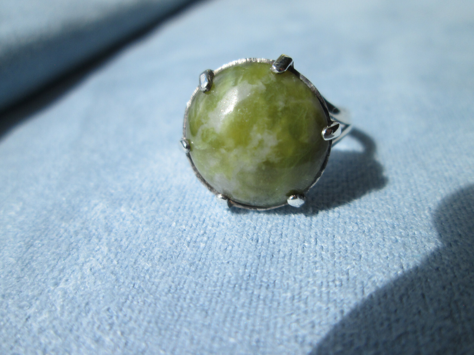 Beautiful Handmade Solid Silver & Green Stone Rin… - image 1