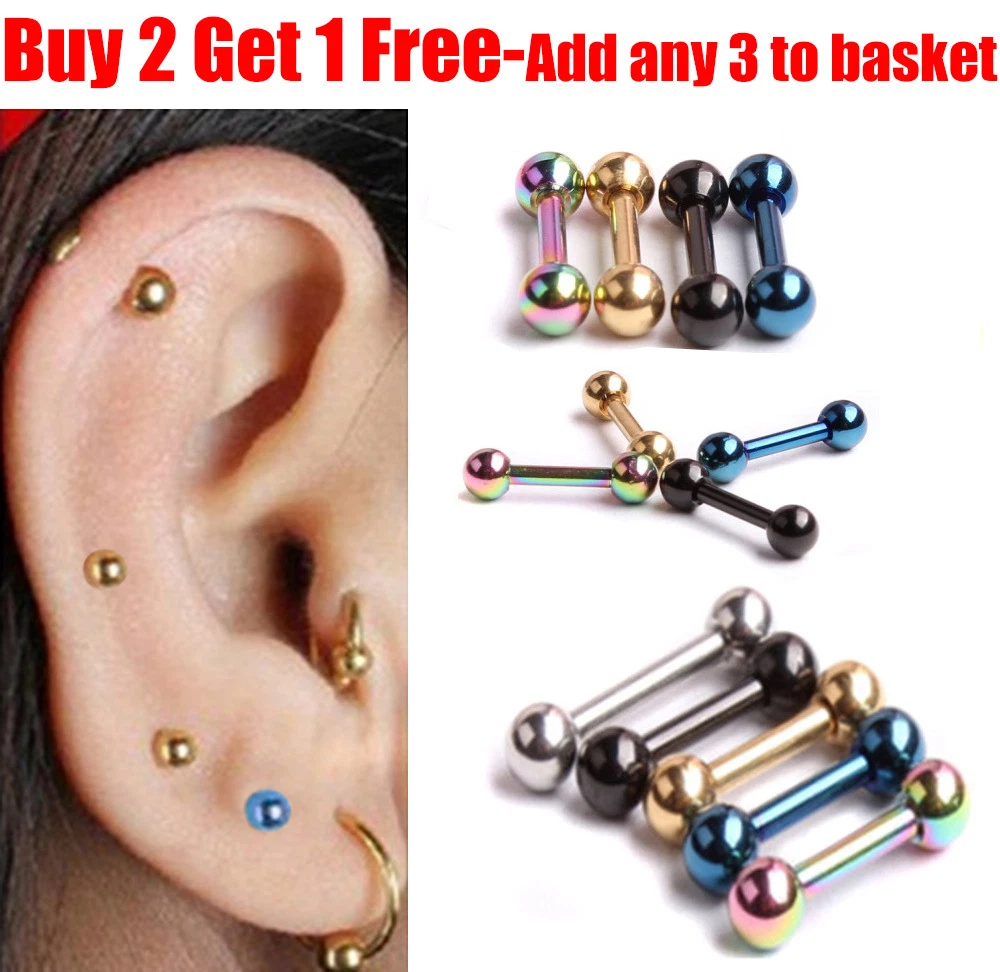 Surgical Steel Forward Helix Ball Cartilage Stud Tragus Stud Piercing Earring