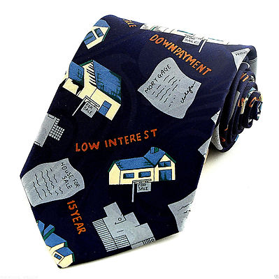 Down Payment Men's Neck Tie Real Estate Agent Mortgage Banker Gift Blue Necktie 