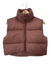 Puffer Vest Anaysn Dark Brown S Nylon Blend Quilted Outerwear Gorpcore Hiking