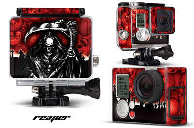 Skin Stickers for GoPro Hero 3+ Camera & Case Decal HERO3+ Go Pro REAPER RED