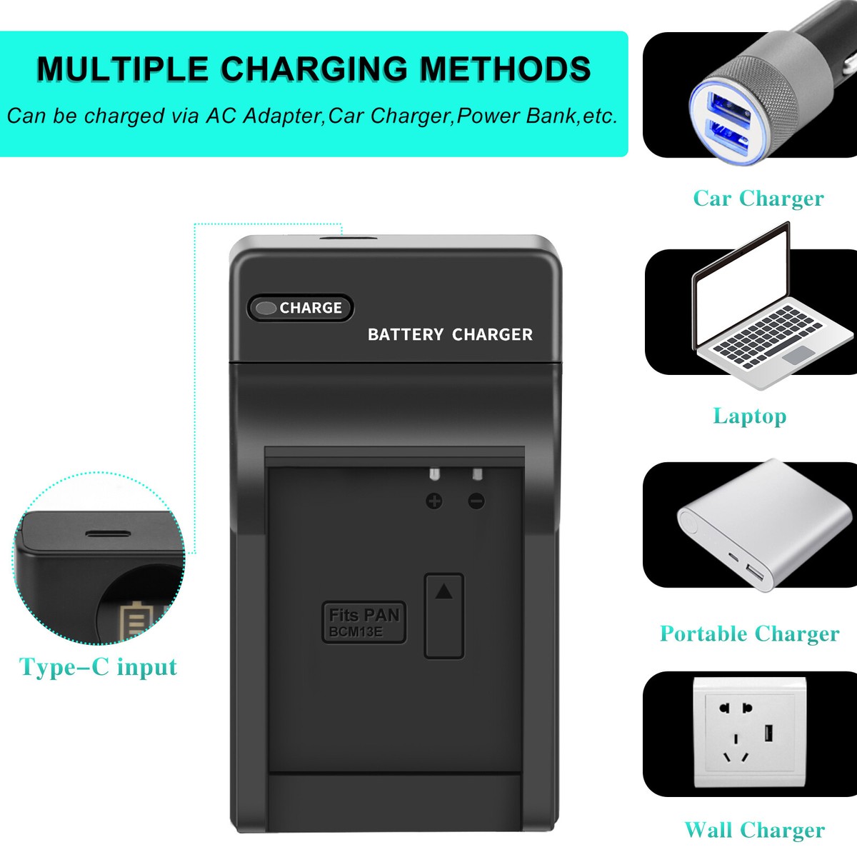 DSTE DMW-BCH7E Rechargeable Li-ion Battery for Panasonic (2pcs) | Malaysia