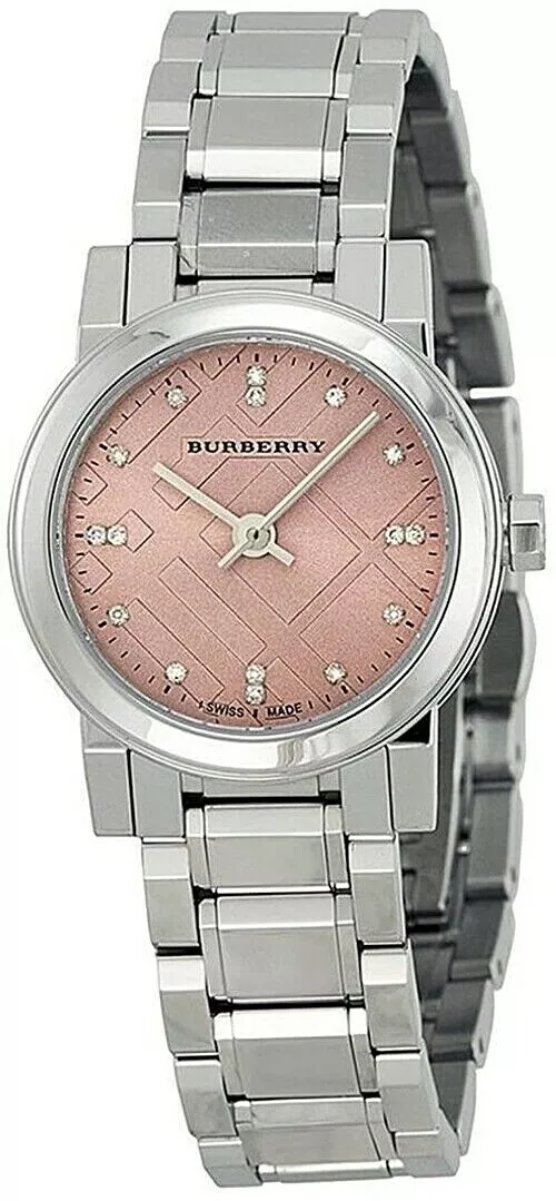 Brand New Burberry The City BU9223 Stainless Steel 26 mm Pink Dial