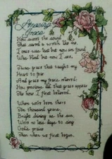 Cross Stitch Pattern AMAZING GRACE Song Rose Flower Vine Border Vintage 