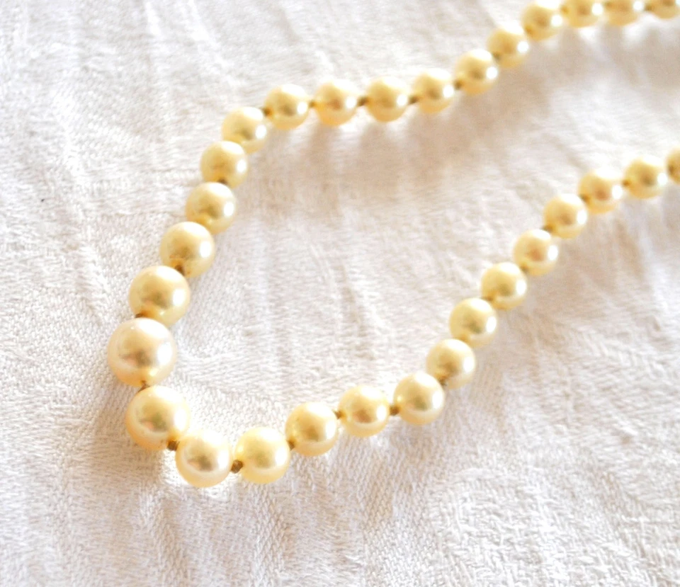 Collier de perles vintage et fermoir en Or jaune 750 Hibou - Photo 3/3