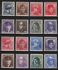Czechoslovakia MNH 1945 Mi 439-454 Sc 272-287 Czechoslovak soldiers at WW2 **