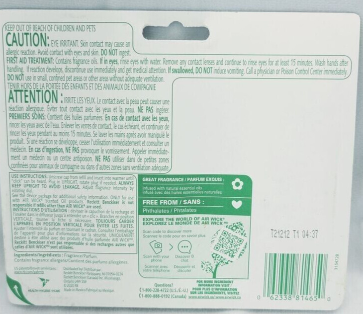 Air Wick Essential Oils 3 Pack 180 Days Scented Refills LAVENDER CHAMOMILE NEW