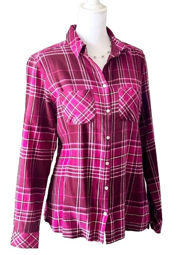 Vintage 90s Croft Barrow Plaid Pattern 100% Cotton Knit Sweater