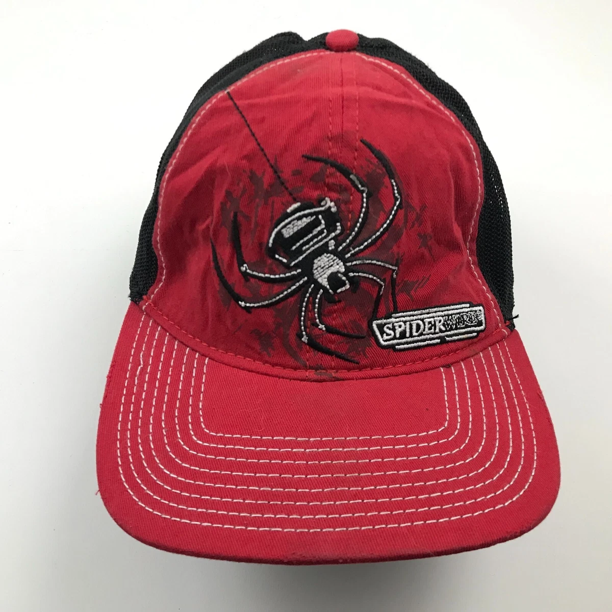 Spiderwire Hat Cap Stretch Fit Trucker Adjustable Red Black Adult