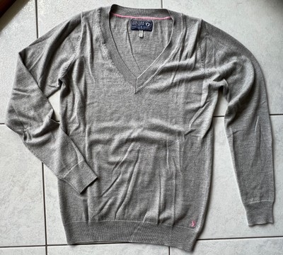 JOULES Knitwear Strickpullover Damen mit V-Ausschnitt, hellgrau, Gr. XS