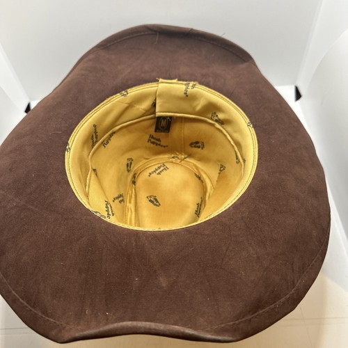 VTG Hush Puppies Casual Headwear Beige Suede Cowboy Western Style Hat Size Med - Picture 9 of 12