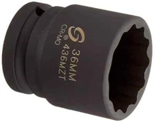 Sunex 436mzt 3/4inch Drive 36mm 12point Thin Wall Impact Socket