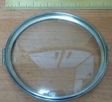 GOOD OLD 6 5/16" BRACKET-MANTLE CLOCK CHROMED BEZEL & CONVEX GLASS -   (Q2)