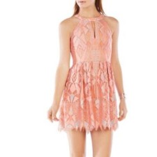 BCBGMaxAzria NWT size 8‎ Megyn coral combo lace mini dress