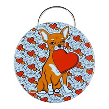 Chihuahua Dog Valentines Day Bottle Opener Key Ring Accessories - Red and White