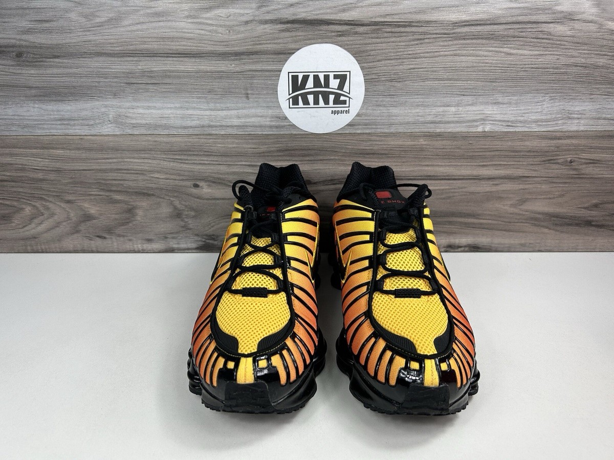 Nike Shox TL Black Amarillo 'Sunrise' Yellow Orange AV3595 004 NEW