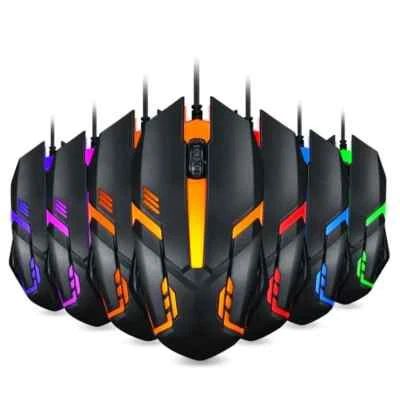 SDSZSH MOUSE OTTICO GAMING UFFICIO 1200 DPI USB LED LUMINOSO CON FILO 120CM PC NOTEBOOK