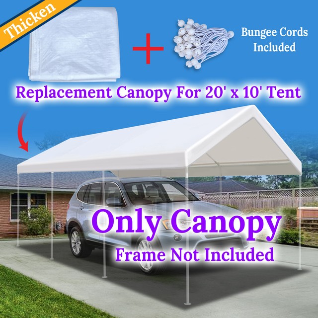 Replacement Canopy 10x20 Carport Tent Cover Tarp Patio Backy Sun