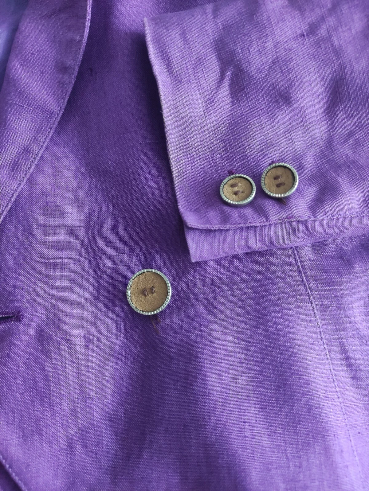 Blazer giacca vintage anni '80 Gianni Versace donna doppio petto lino viola taglia 8