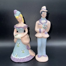 Kay Finch Vintage California Pottery  Victorian Figurines 1940's Wedding Topper