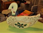 VTG Wood Doorstop Hand Painted Christmas Duck Folk Art Country 1990 — photo 1