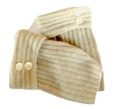 FINGERLESS GLOVES TAN BROWN 100% CASHMERE S M L OS MITTENS ARM WARMERS CUFFS