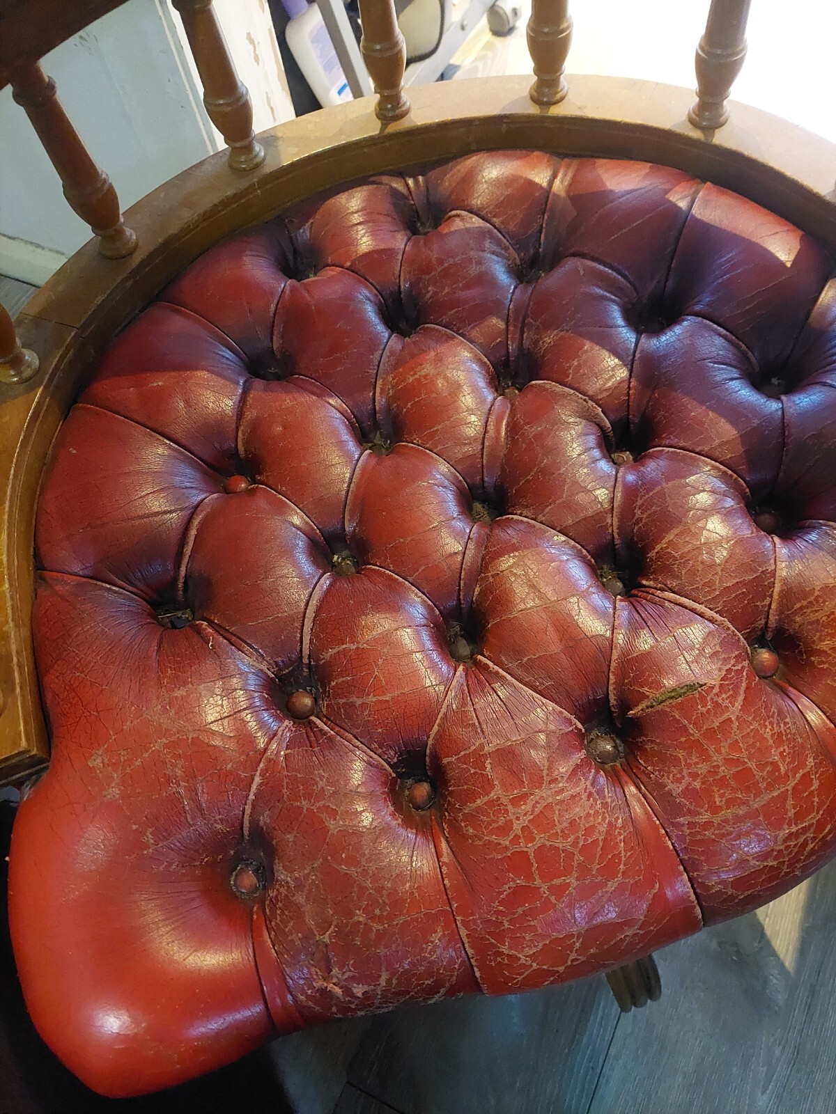 Hillcrest Chesterfield Revolving Captain's Swivel Chair Adjustable Height eBay