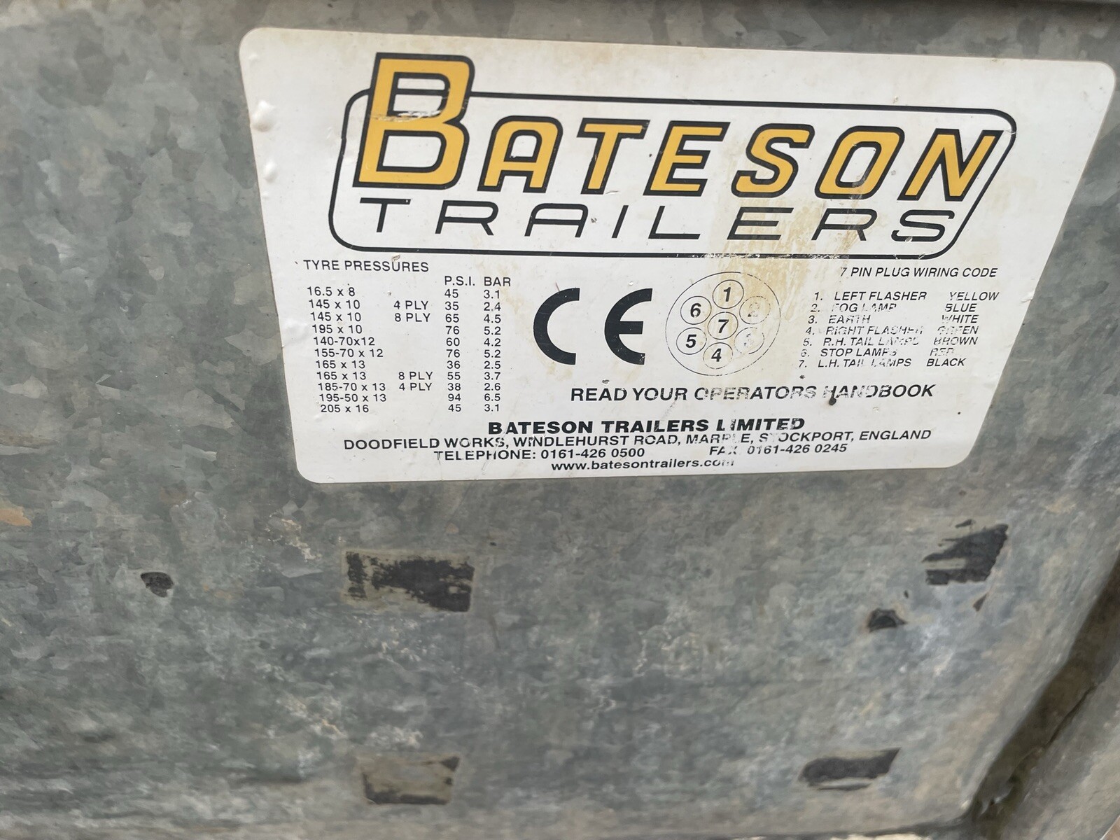 Bateson trailer General Purpose 200 x 130cm Door and 3/4 mesh sides New