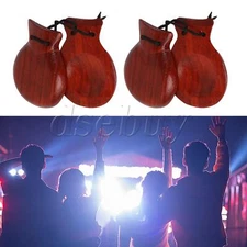 4 Pack Spanish Castanets Flamenco  Castanets Traditional Wood Hand Percussion 