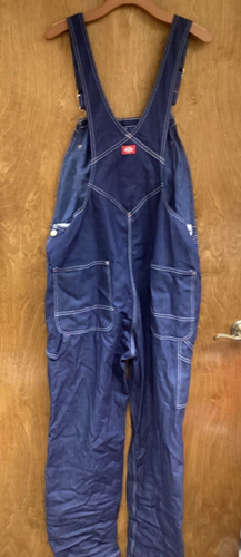 Dickies Men’s Dark Blue Denim Bib Overalls Size 34x34 - Picture 3 of 3