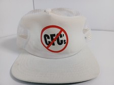 Vintage New Era CFC Snapback Hat Cap - White - Size Medium Large -