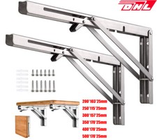 2* Klappkonsole Schwerlast Edelstahl belastbar bis 150Kg Klappregal Klapptisch